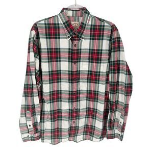 Brooks Brothers Red Fleece Shirt Mens Large Tartan Plaid Fleece Button Down